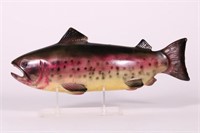 11" Rainbow Trout Carved Fish Model by Bud
