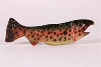 8.25" Red Horse Sucker Carved Fish Pin by Bud