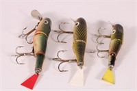 Lot of Three Jointed Fishing Lures by Bud Stewart