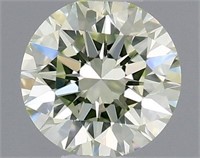 GIA Natural Light Green-Yellow VVS1 Round Diamond