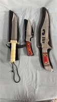 3 fixed blade knives
