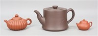 3 Chinese Yixing Pottery Teapots