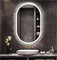 Dididada Oval Lighted Led Bathroom Mirror With