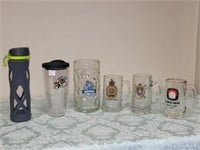 Beer steins and beverage cups six pieces