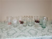 Collection of thirteen collector glasses coke