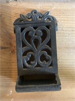 Antique cast-iron wall mount 7 inch match holder
