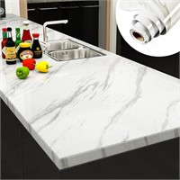 YENHOME 24"X200" White Marble Contact Paper Waterp