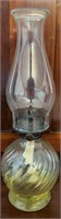 Antique Clear Glass 2 Piece Oil Lamp