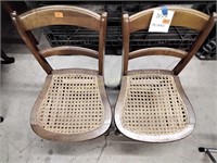 Cane bottom chairs (x2)