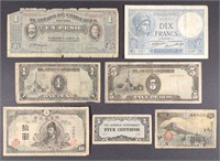 (7) WWII Japanese & International Bank Notes