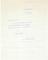 John Gielgud, actor, Academy Award 1981, signature