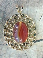 BANDED CARNELIAN PENDANT ROCK STONE LAPIDARY SPECI