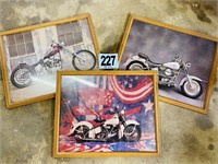3 Framed Motorcycle Photos