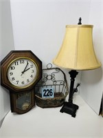 Basket, Lamp, & Clock