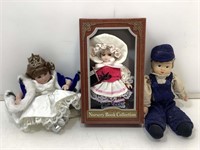 3 porcelain face collector dolls.