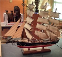 Sailing ship model on stand