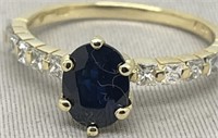 18KT YELLOW GOLD 2.00CT SAPPHIRE & .80CT DIAMOND