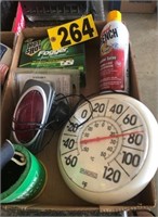 Bug fogger, thermometer, alarm clock