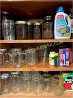 Large lot of canning jars and more