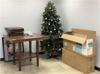 Dining Table, Chairs, an Christmas Tree