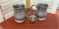 Vintage TR Crown pewter / armetale mugs tankards