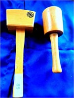 Lot Of 2 Wood Mallets