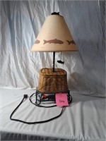 Fish themed wicker lamp