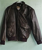 C9)Woman's  L Brown Leather Jacket, Great Shape