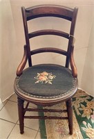 Vintage Chair with Needlepoint Seat