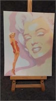 Vintage coloured Marilyn Monroe cardboard poster