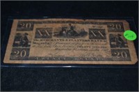 1833 $20 Bank Note, Magnolia, FL