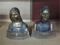 Vintage Dante and Beatice Bronze Bookends