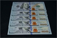 (5) $100 Star Notes in Sequence