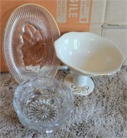 Lot Of 3 Vintage Glass/Ceramic Dishes