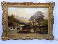 Original George Bates 1886 Painting in Frame