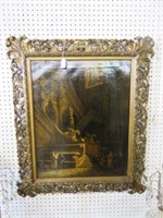 ORNATE FRAMED OIL ON CANVAS-SIGNED 36"T X 31"W
