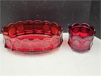 Vintage Fostoria Glass Bowl & Sugar Dish