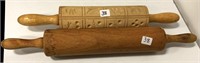 2 Wooden Rolling Pins (15" long and 17" long)