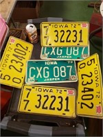 Lot of 1970s Iowa License Plates
