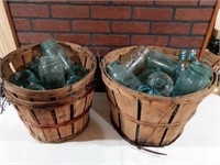 Vintage Aqua Mason Jars and Baskets