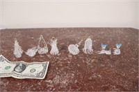 Six Miniature Glass Blown Figurines Nativity Xmas