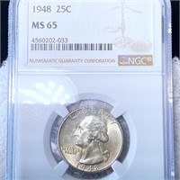 1948 Washington Silver Quarter NGC - MS65