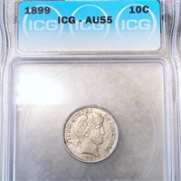 1899 Seated Liberty Dime ICG - AU55