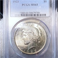 1923 Silver Peace Dollar PCGS - MS61