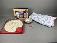 Hallmark Plate, Music Box, Baby Blanket, Spa Set