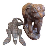 Lot of Two Carved Animal Figures.