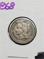 Higher Grade 1868 Three Cent Piece