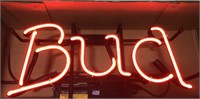 Neon Bud-light “Bud” beer advertisement