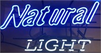 Neon Natural Light beer advertisement