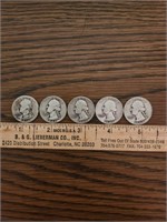 5 Washington Silver Quarters